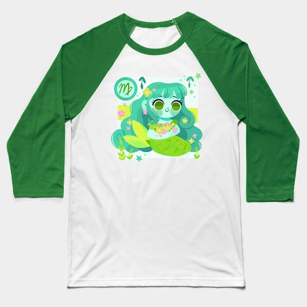 Virgo Mermaid Baseball T-Shirt by Lobomaravilha